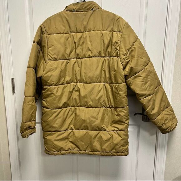 Vtg Tan Sears Winter Ski Puffer Coat Large Tall - Picture 2 of 8